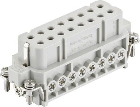 HARTING Stifteinsatz 09200162891 mit 16 Schrauben in Grau aus Kunststoff - Bild 1