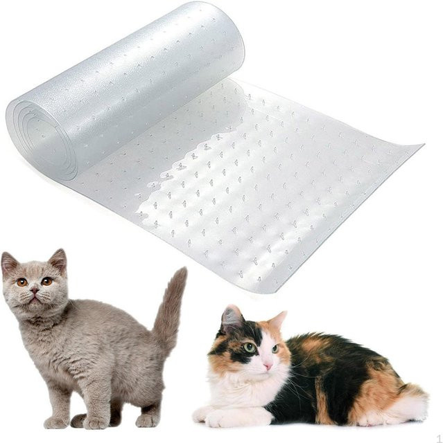 SunshineTek Katzen Teppichschutz und Kratzschutz Transparent Anti-Rutsch, B: 31 cm, L: 160 cm, Farbe: Weiß - Bild 1