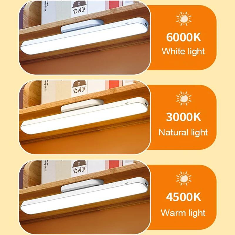 YJMP Super Lighting LED Schreibtischlichtleiste in Weiß, magnetische Untertischleuchte mit Fernbedienung, dimmbar und wiederaufladbar, einstellbare Farbtemperatur 3000K bis 6000K für Regal, Schlafzimmer und Wohnheim - Bild 4