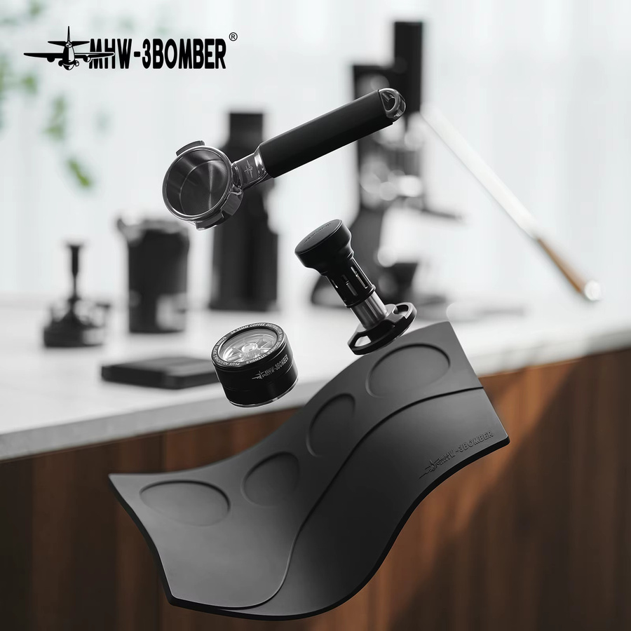 MHW-3BOMBER Espresso Tamping Matte Yu-Serie aus Silikon für Barista Zubehör in Grau oder Schwarz - Bild 1