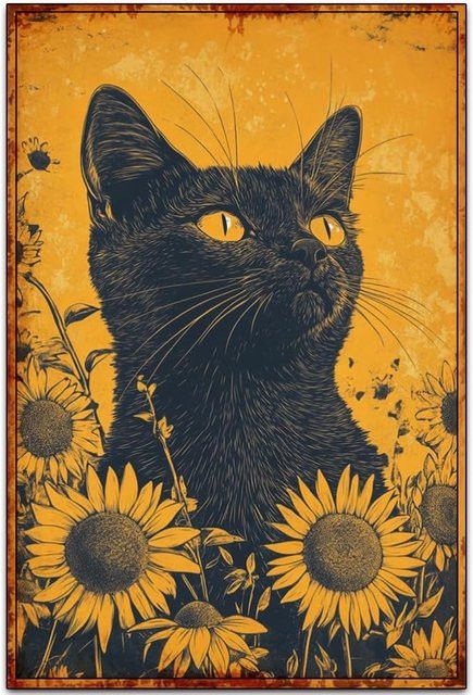 Potdemiel Proud Cat Vintage Blechschild Wanddekoration mit Katzen-Motiv, B/H: 30 x 20 cm - Bild 1
