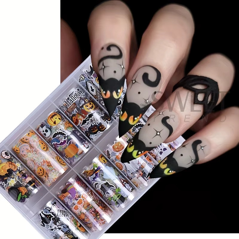 SWEET TREND Nagelfolien Cartoon-Halloween, 10 Rollen, Glänzend - Bild 2