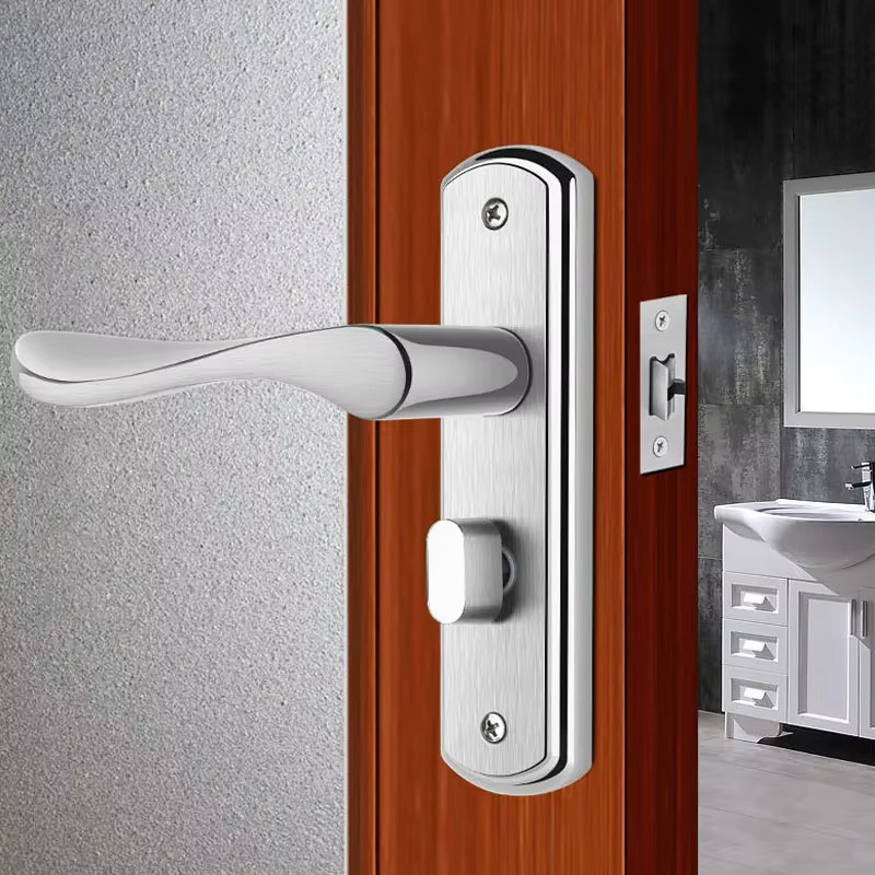 Tragbares Sicherheitsschloss aus Edelstahl für Badezimmer und WC in Silber - Bild 2