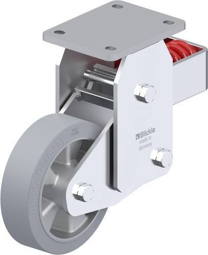 Blickle BHF-ALEV 160K-SG Bockrolle gefedert in Grau mit 160 mm Rad-Durchmesser und 400 kg Tragfähigkeit - Bild 1