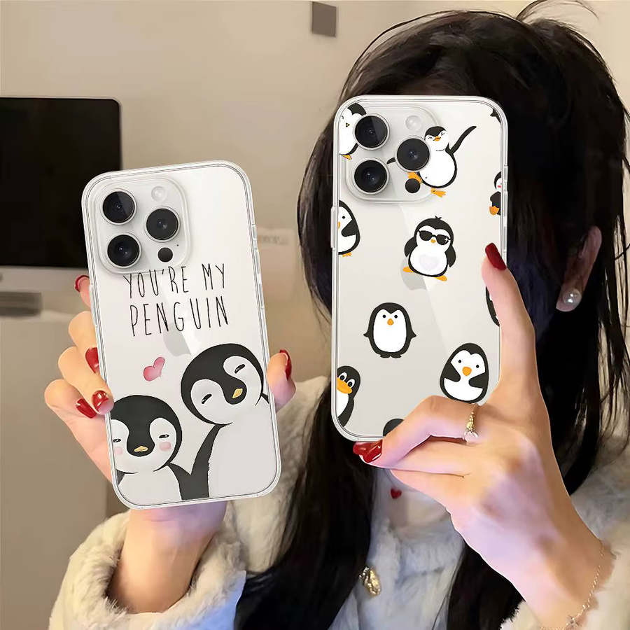 Mesuca Pinguin Smartphone Schutzhülle transparent für iPhone 11 bis iPhone 17 Pro Max und Mini - Bild 2