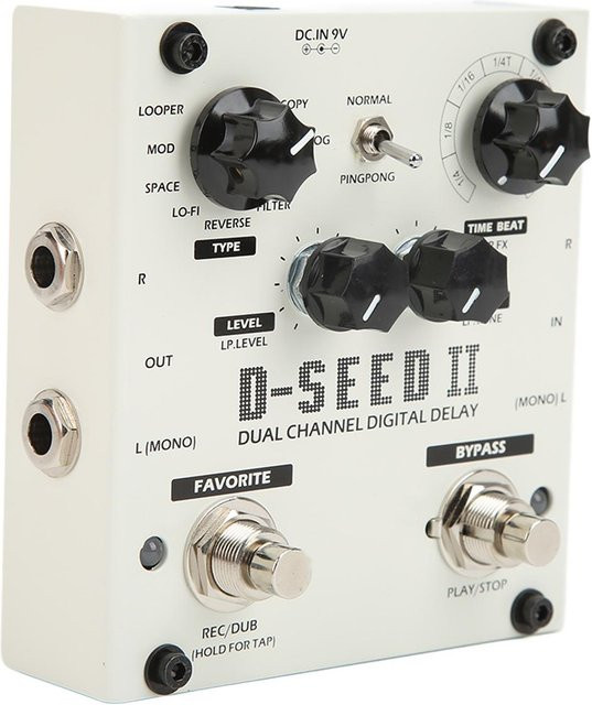 Painter Multi-Effektpedal White: 2-Kanal Digital Delay Stereo Looper mit 8 Modi für E-Gitarre - Bild 1