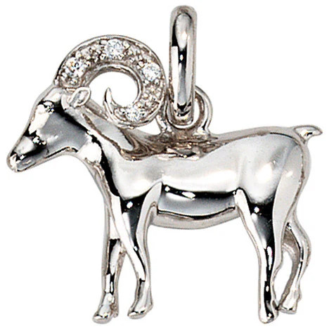 Colfem Anhänger Sternzeichen Widder, 925 Silber, Zirkonia, Unisex - Bild 1