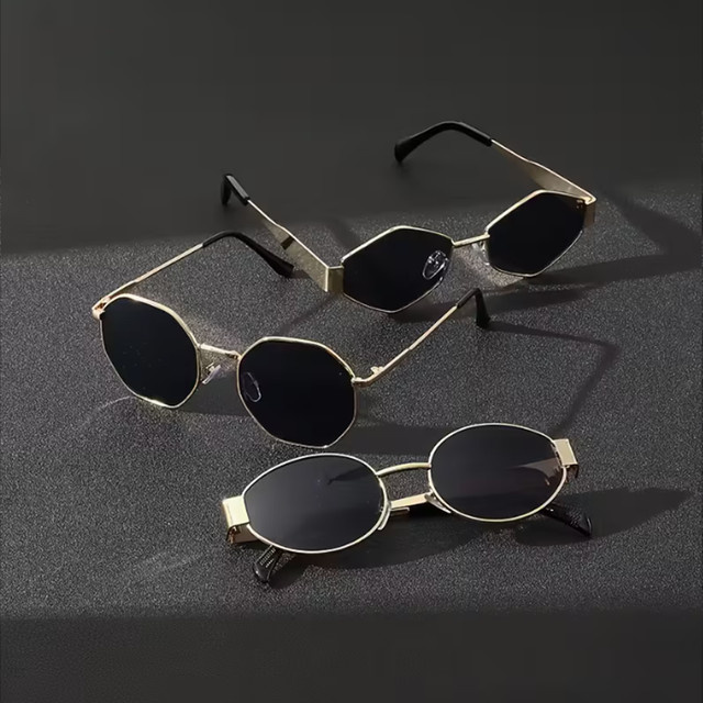 SFashion Sonnenbrille Polygonale, Metall, Vollrand, Gold, Damen - Bild 1