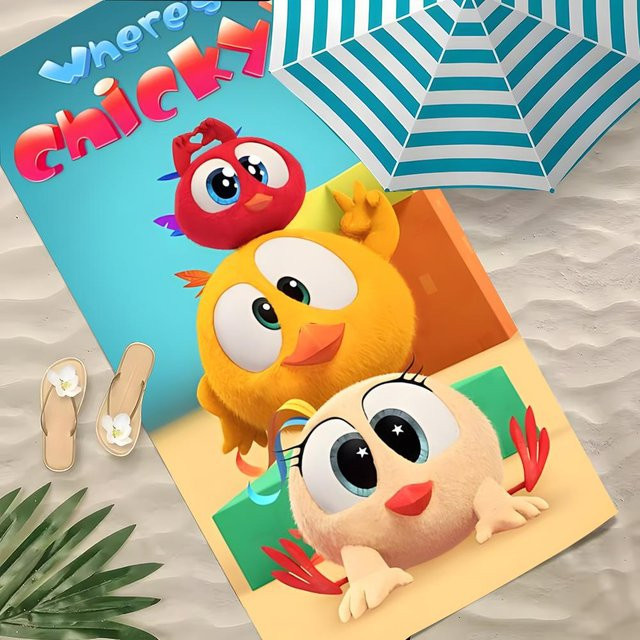 W-Wo ist Chicky Strandhandtuch aus Polyester, schnelltrocknend und sandfrei, Mehrfarbig, B: 60 cm, H: 35 cm - Bild 1