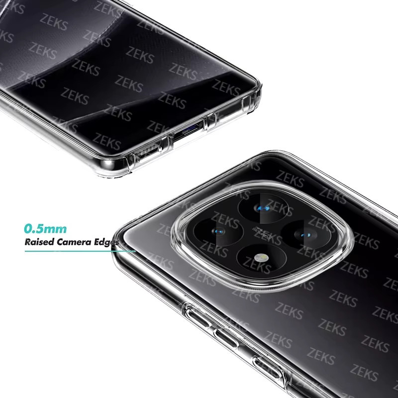 Stoßfeste 360 Full Body Schutzhülle für Xiaomi Redmi Note 14 Pro+ und Redmi Note 14 Pro 5G in Transparent, Dual Layer Hybrid Silikon und PC - Bild 3