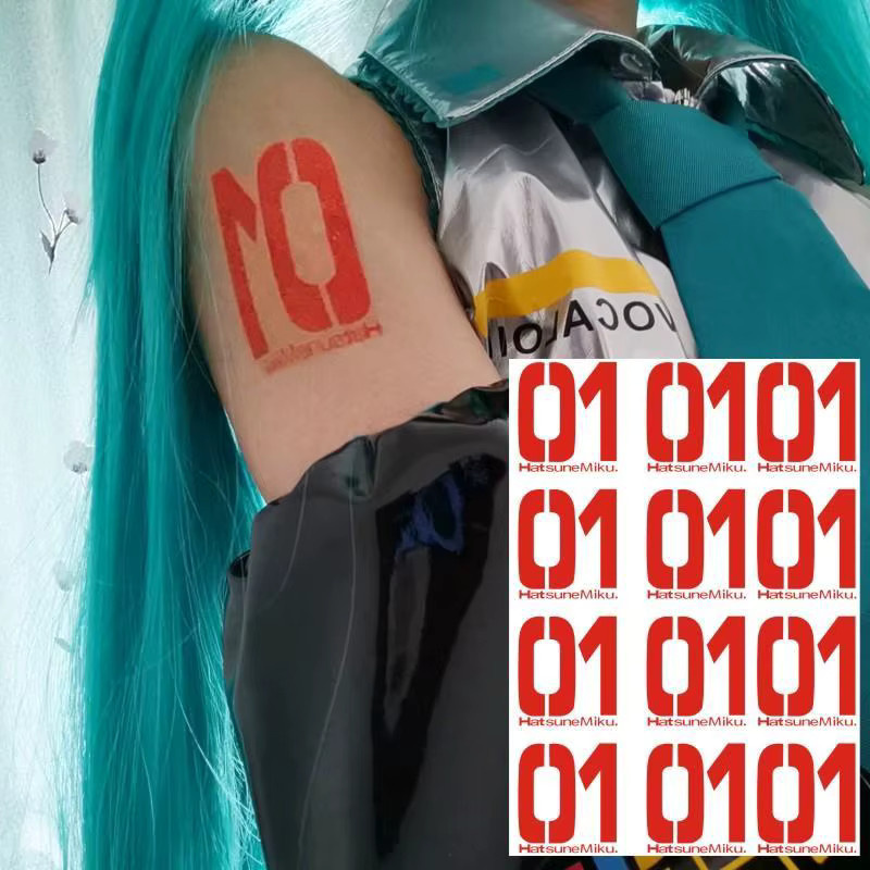 Bandai Hatsune Miku Anime Tattoo-Aufkleber, wasserfest, langlebig - Bild 3
