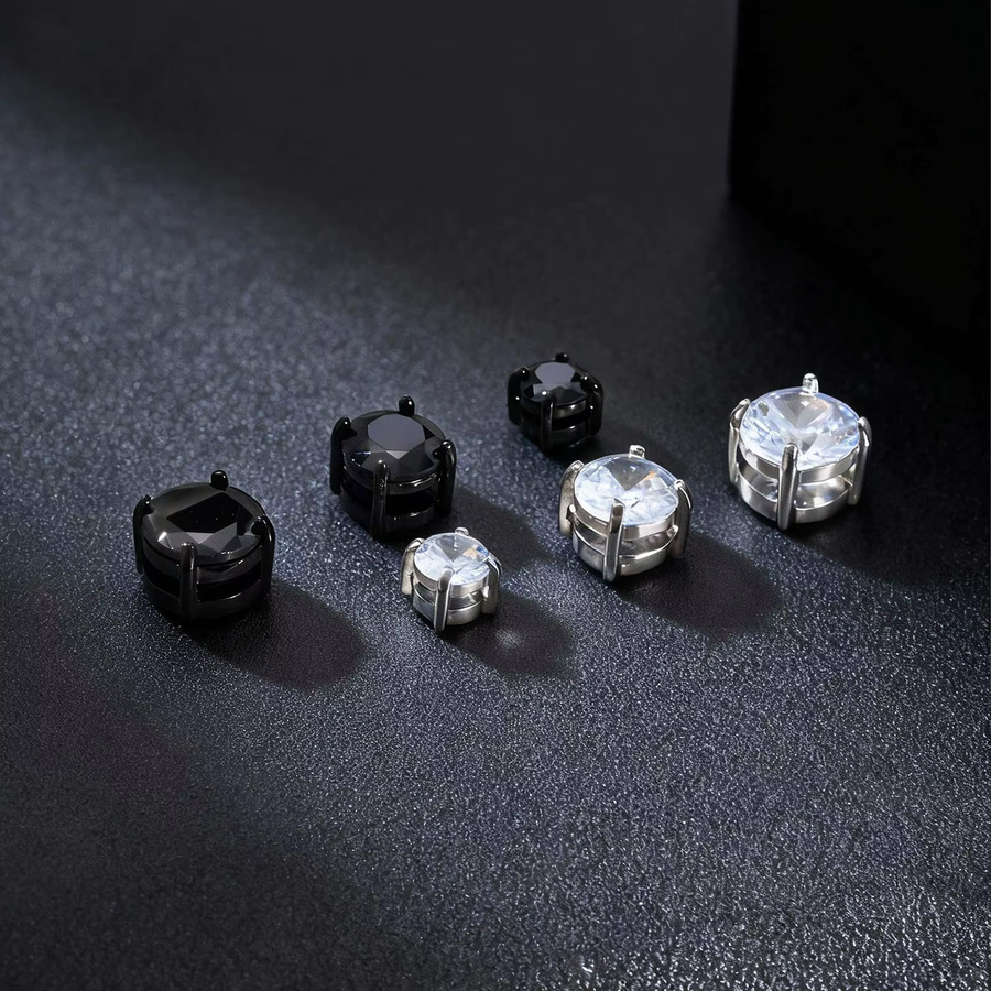 prjewel Ohrstecker Edelstahl, Zirkonia, Silber, Unisex - Bild 1