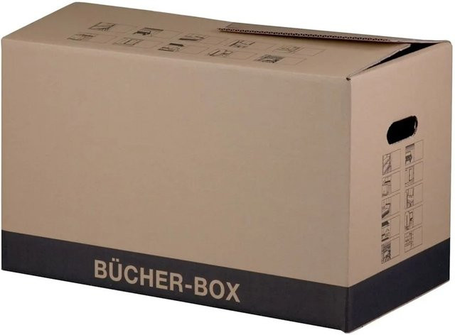 PROREGAL 10er Set Bücherboxen aus doppelwelliger Wellpappe in Braun, B/T/H: 29,3 x 56,0 x 33,9 cm - Bild 1