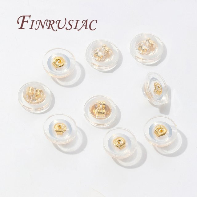 FINRUSIAC Silikonstopfen für Ohrringe, Gold, Unisex - Bild 1