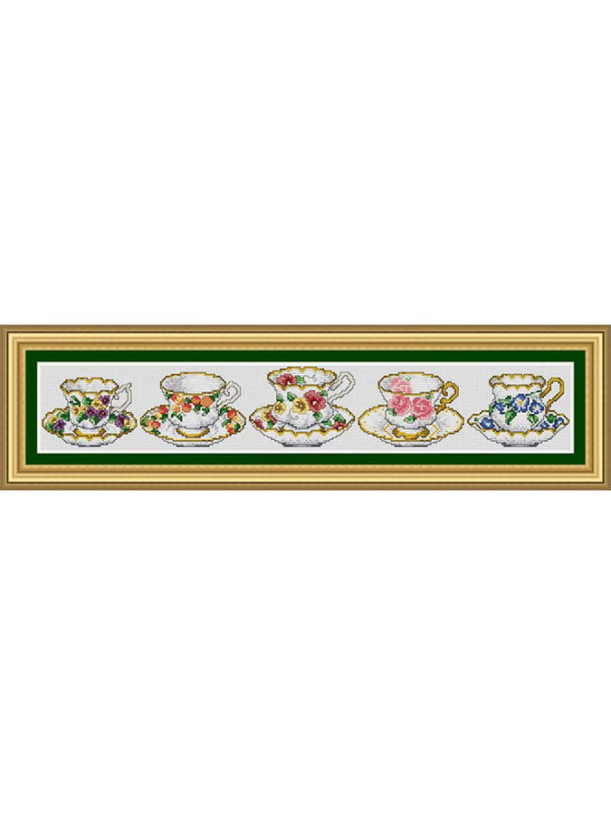 Homfun Kreuzstich-Set JW116 Weihnachtsdekoration in Mehrfarbig mit floralem Design - Bild 2