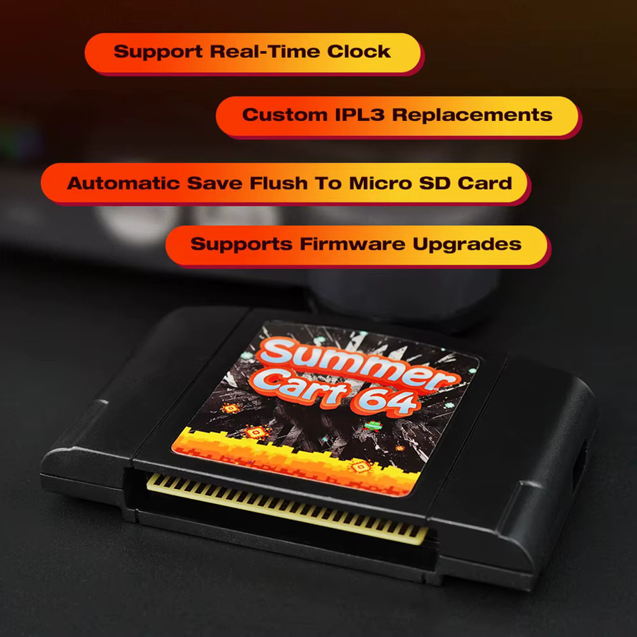 SummerCart 5400 in 1 Retro-Spielkassette für Nintendo 64 mit 32 GB MicroSD-Speicher, Regionenfrei, Rot - Bild 4