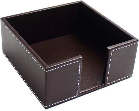 Quadratischer Cocktail-Serviettenhalter aus PU-Leder in Schwarz als Papierserviettenspender und Bar-Caddy für Tisch, Hotel oder Büro - Bild 1