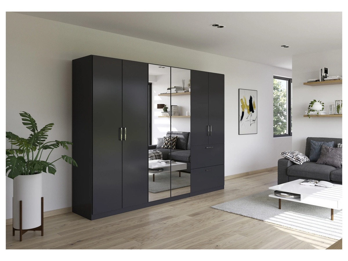 RAUCH BLUE Padua Drehtürenschrank in Graumetallic mit integrierten Schubladen, B: 271 cm, H: 210 cm - Bild 2