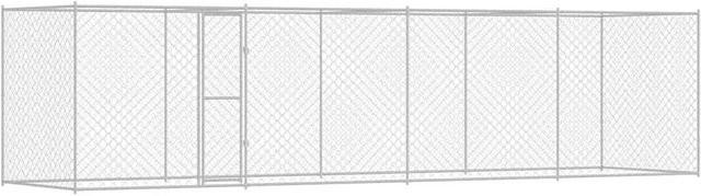 vidaXL Hundekäfig Silber aus verzinktem Stahl B/T/H: 800 x 200 x 200 cm - Bild 1