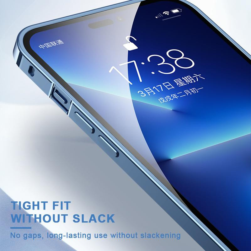 DUODUO 3C Handyhülle mit Metallrahmen und Objektivschutz für iPhone 11 bis iPhone 17 Pro Max aus Aluminiumlegierung in Silber - Bild 4