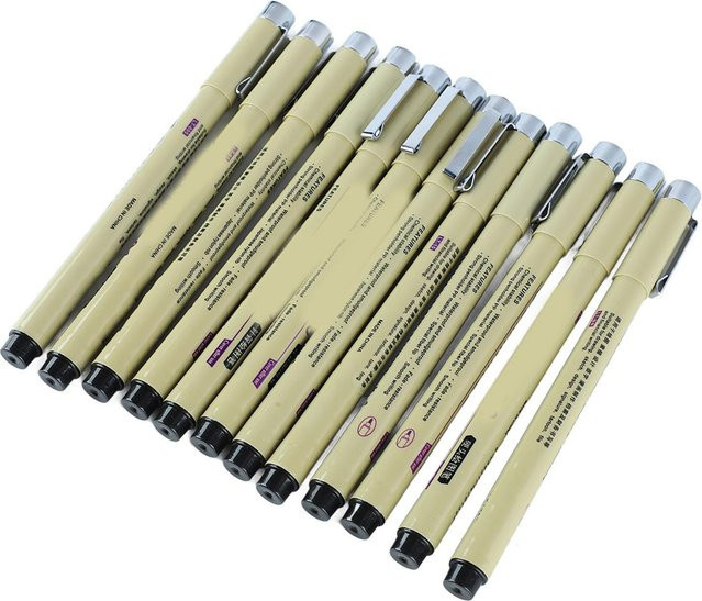 12 Stück GoolRC Fineliner in Beige, wasserfeste und schnelltrocknende Nylonspitzen für sanftes Schreiben - Bild 1