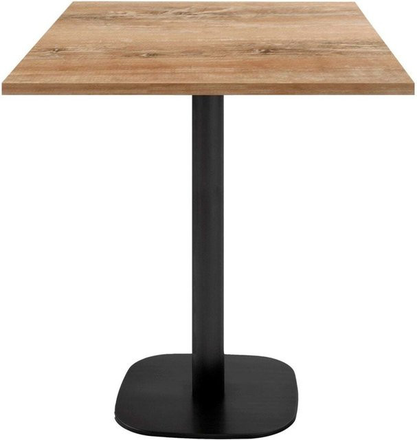 RestooTab Snacktisch Round quadratisch in Eiche Antik und Schwarz, B/T/H: 70 x 70 x 93 cm - Bild 1
