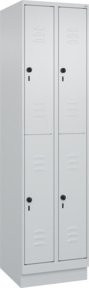 C+P Doppelstock-Spind Classic PLUS mit Sockel, 2 Abteile, Farbe RAL 7035 Lichtgrau, H x B x T: 195 x 50 x 50 cm - Bild 1