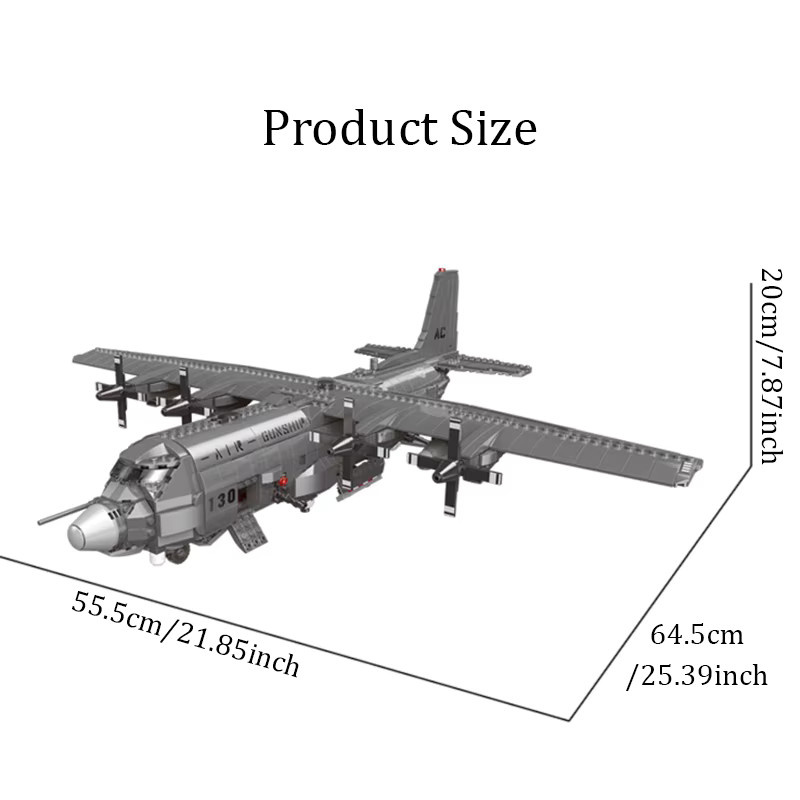 MEOA AC130 Luft Kanonenboot, Flugzeug, Bausteine, Modell Flugzeug - Bild 2