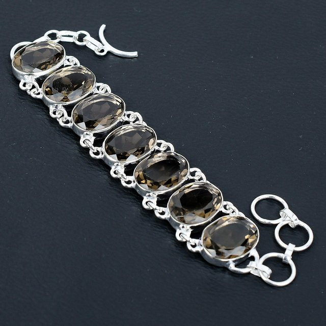 Armband 925 Silber, Rauchtopas, Damen - Bild 1