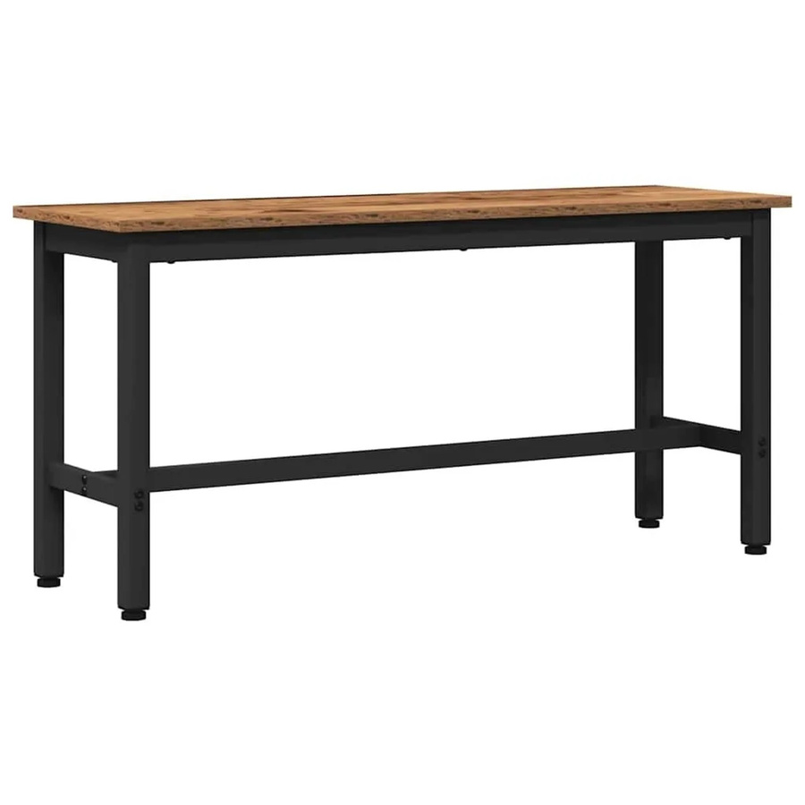 vidaXL Esstischbank aus Altholz in Braun, B/T/H: 110 x 32,5 x 48,5 cm - Bild 2