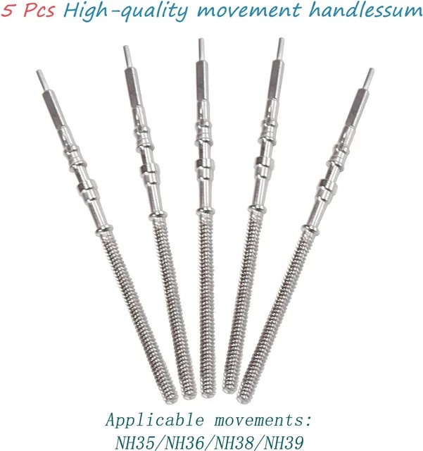 CAOWTAN Uhrenzubehör Edelstahl, 5-teiliges Kronen-Set, Silber, Unisex - Bild 1