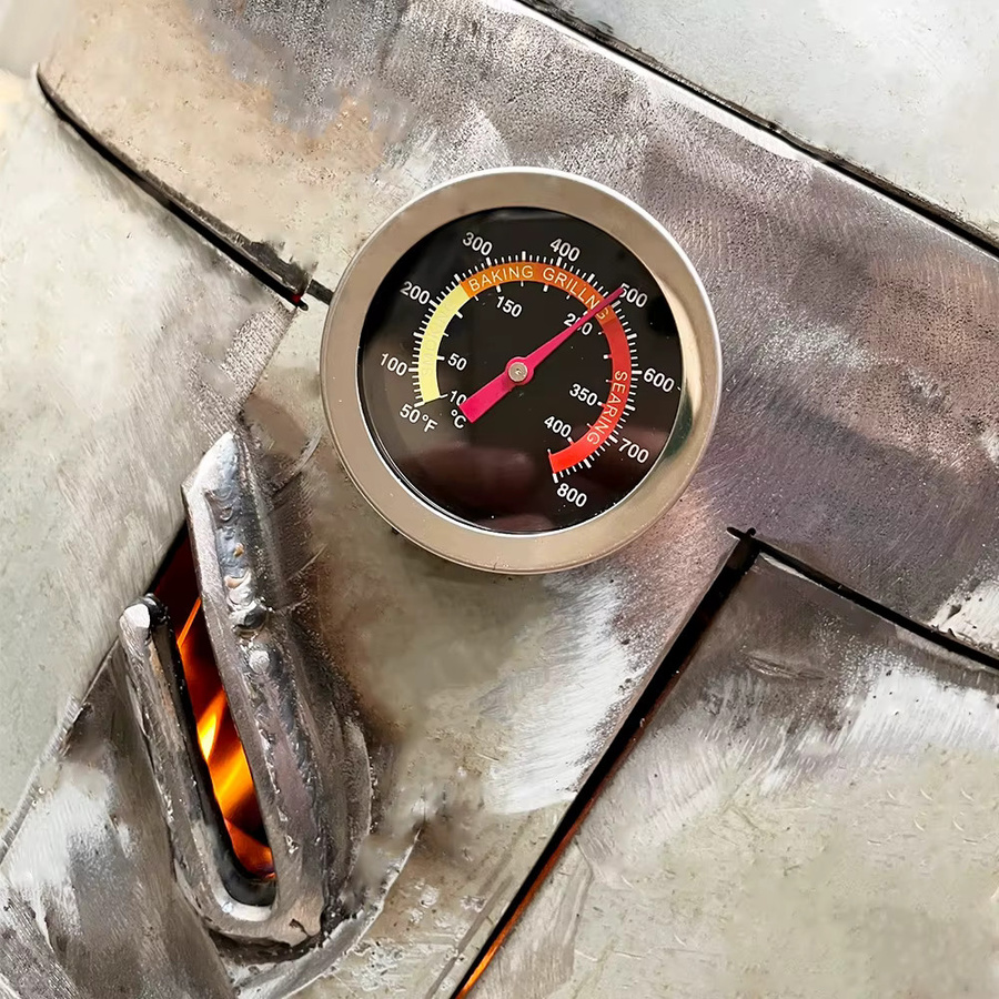 MEFORU Pizza-Ofenthermometer aus Metall in Silber, rundes Grillthermometer für BBQ und Smoker mit Temperaturanzeige von 0–400 ℃ - Bild 3
