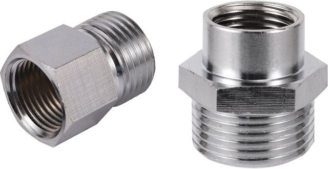 Adhere To Fly Tap Connector M18 auf 1/2 Zoll und 3/4 Zoll Außengewinde, vernickeltes Kupfer, Silber - Bild 1