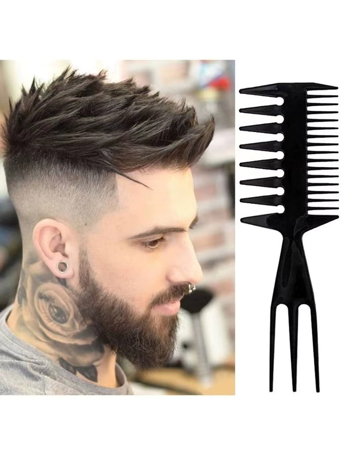 Vintage-Ölkamm für Herren, doppelseitiger Stylingkamm mit großen Zähnen - Bild 4