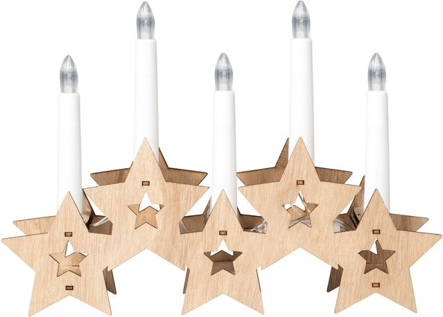 LED-Schwibbogen Stern von Viva Domo aus Holz in Braun für die Weihnachtsdekoration - Bild 1