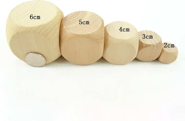 Blanko Holzwürfel zum Basteln und für DIY-Projekte, beige, verschiedene Größen von 10 mm bis 60 mm - Bild 1