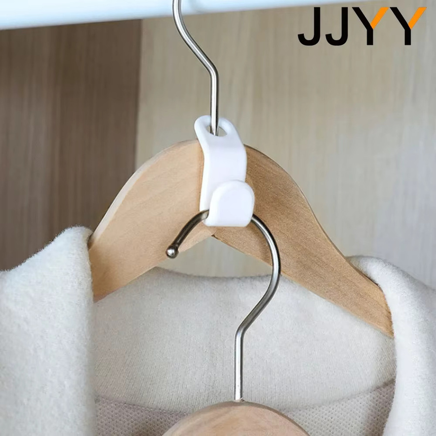 Jjyy Kleiderbügel Aufsatz Haken Set aus Kunststoff, 6 Stück, Weiß, platzsparende Aufhängung für Kleiderschränke - Bild 5