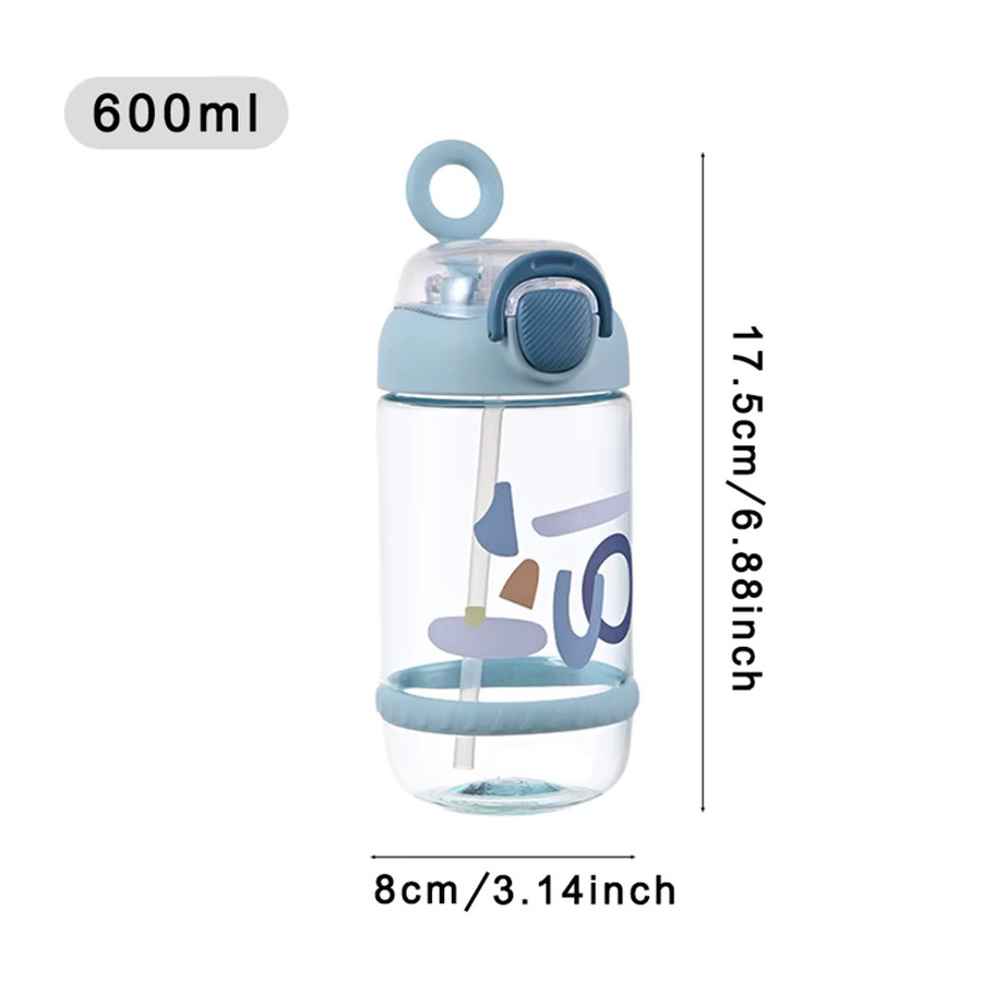 Trinkflasche MYVIT für Kinder mit Stroh in Blau, 600 ml - Bild 2