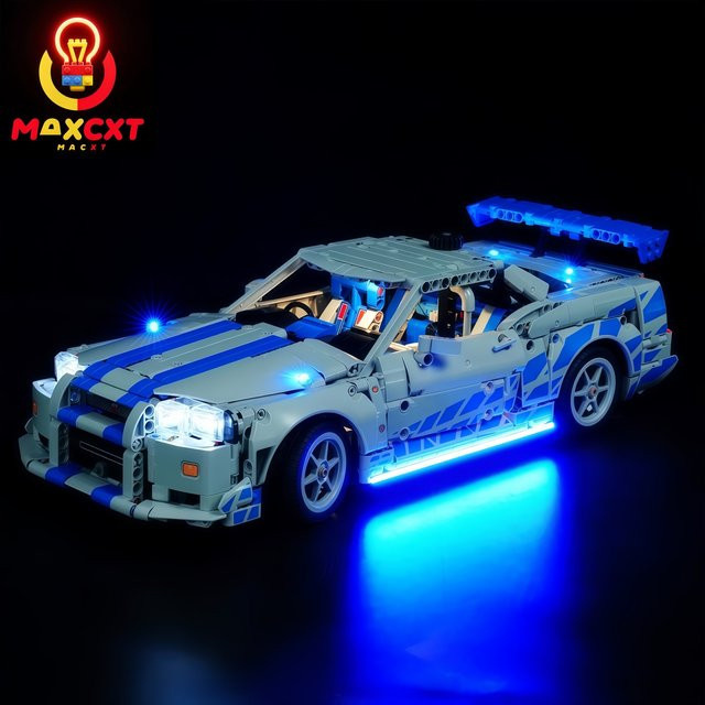 MAXCXT LED-Licht für LEGO 42210 Fast 2 Furious Nissan Skyline GT-R (R34) in Blau zur DIY-Dekoration - Bild 1