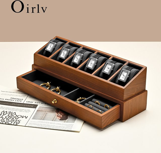 Oirlv Uhrenbox Holz, doppellagig, Unisex - Bild 1