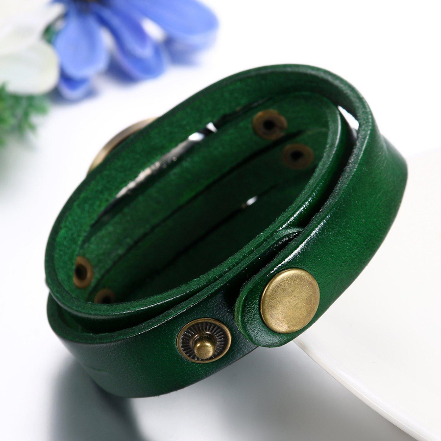 JewelryWe Armbanduhr, Kunstleder, Quarz, Grün, Unisex - Bild 2