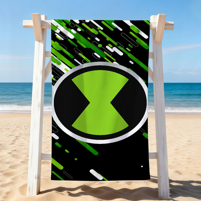 Hasbro Ben 10 Handtuch mit Fantasy-Cartoon-Motiv, schnelltrocknendes Badetuch für Strand, Schwimmen und Sport - Bild 1