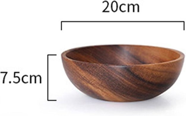 Holzschüssel im japanischen Stil von Yiran Furniture, braun, ideal als Obstschale oder Salatschüssel - Bild 1