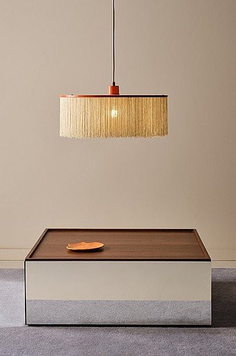 Jotex REGENCY Pendelleuchte in Beige und Gold/Messing mit Stoffschirm und E27 Fassung - Bild 1