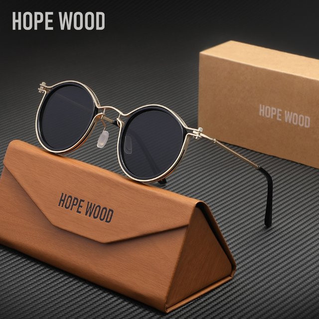 HOPEWOOD Sonnenbrille, rund, Vollrand, Metall, Unisex - Bild 1