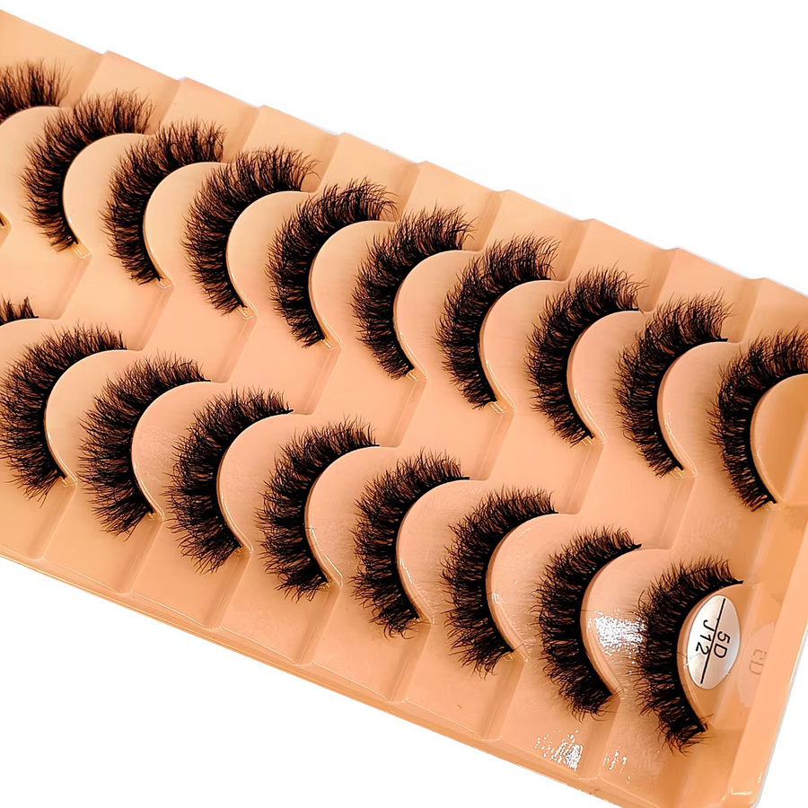 Hbzgtlad Faux Nerz Wimpern, Black, 10 Paare, Natürlich, Unisex - Bild 3