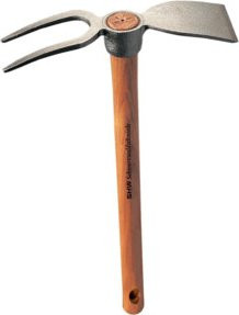 SHW Rex-Häckchen mit Breitblatt und 2 Zinken, braun, Stielhöhe: 40 cm - Bild 1
