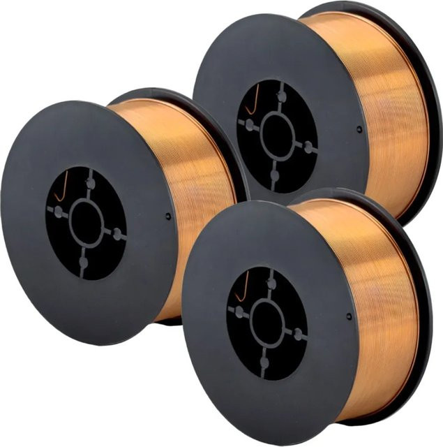 STAHLWERK Schweißdraht MIG MAG ER70S-6 0,8 mm, 3er Set mit je 1 kg Drahtrolle (D100) - Bild 1