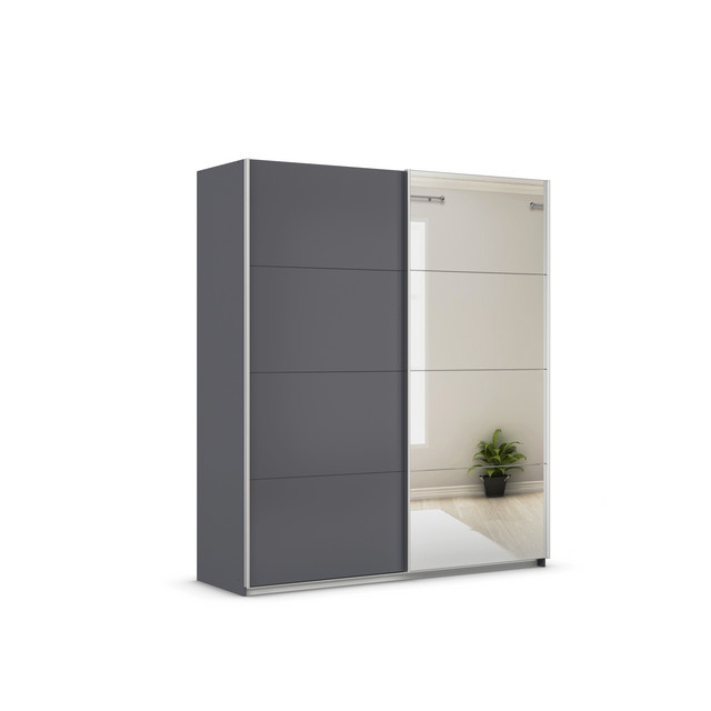 RAUCH ORANGE Quadra Schwebetürenschrank mit Spiegelelementen in Grau, B/H: 181 x 210 cm - Bild 1