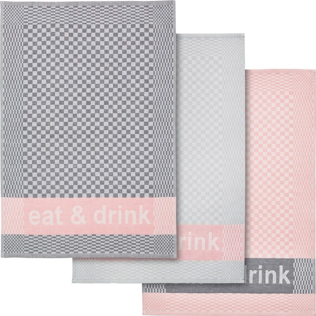 Heine Geschirrtücher Graphic Multicolour Pink aus 100% Baumwolle Unisex - Bild 1